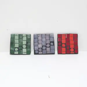 Green, Purple, and Red Coaster Set